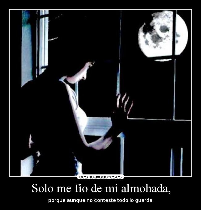 Solo me fío de mi almohada, - porque aunque no conteste todo lo guarda.