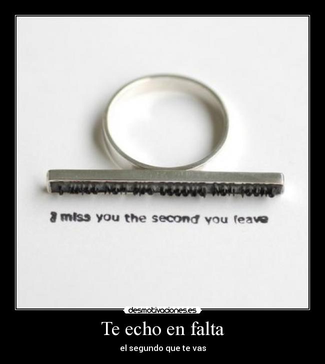 Te echo en falta - el segundo que te vas