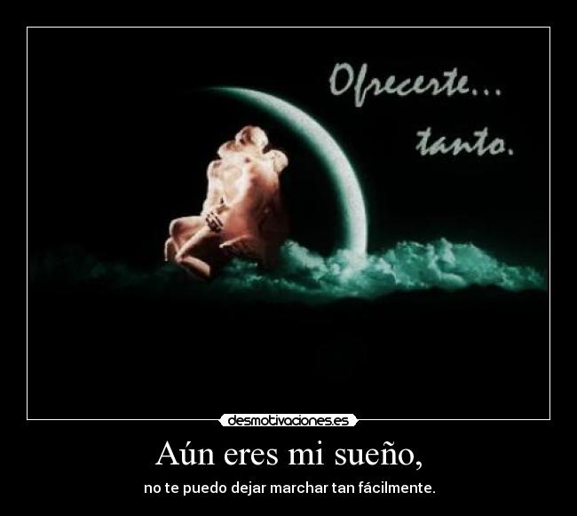 Aún eres mi sueño, - no te puedo dejar marchar tan fácilmente.