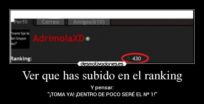 Ver que has subido en el ranking -