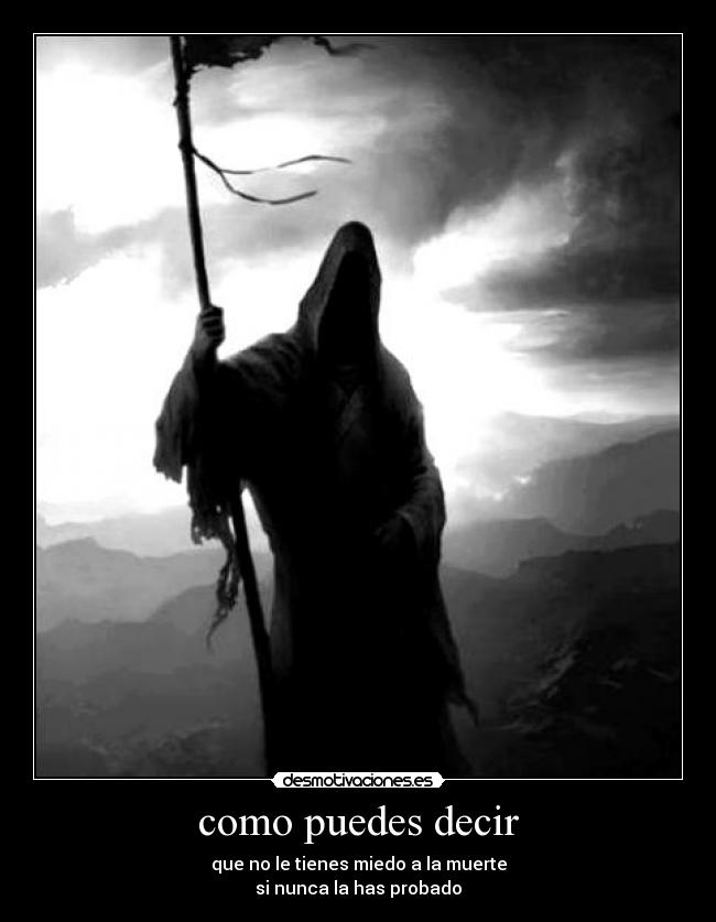 como puedes decir - que no le tienes miedo a la muerte
si nunca la has probado