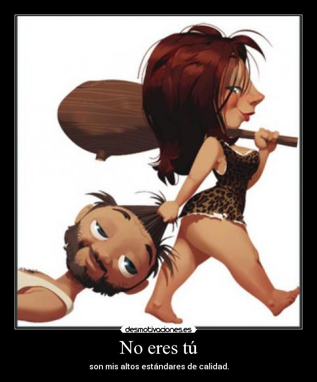 No eres tú - son mis altos estándares de calidad.