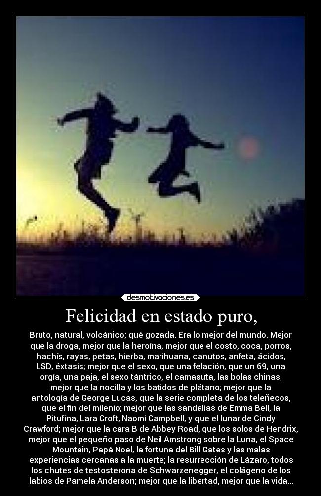 Felicidad en estado puro, -
