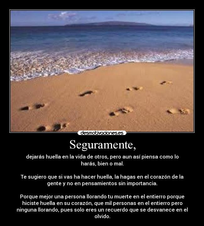 Seguramente, - 
