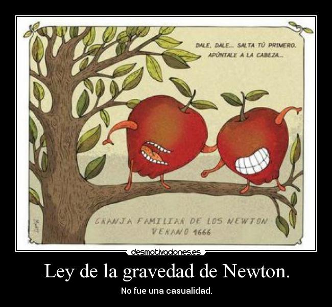 carteles ley newton manzanas desmotivaciones