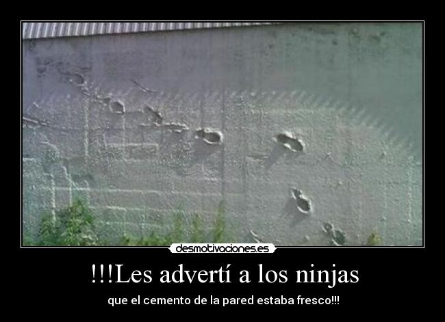 !!!Les advertí a los ninjas - que el cemento de la pared estaba fresco!!!