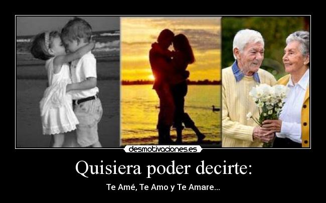 Quisiera poder decirte: - Te Amé, Te Amo y Te Amare...