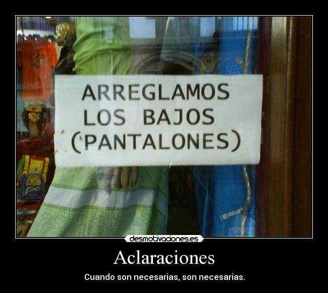 Aclaraciones -