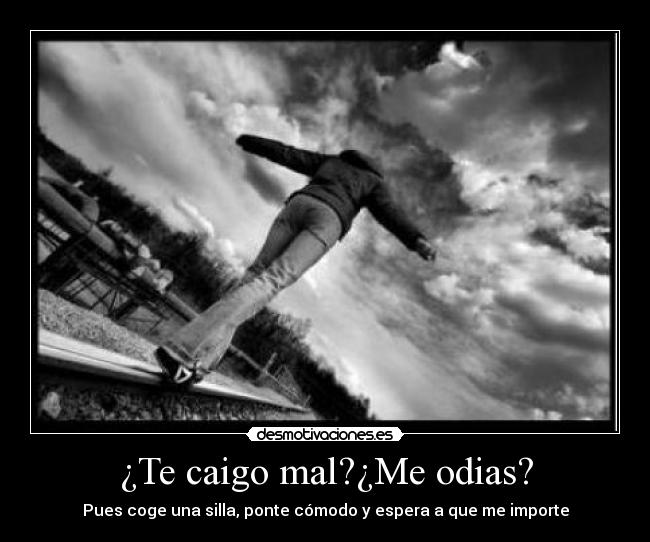 ¿Te caigo mal?¿Me odias? -