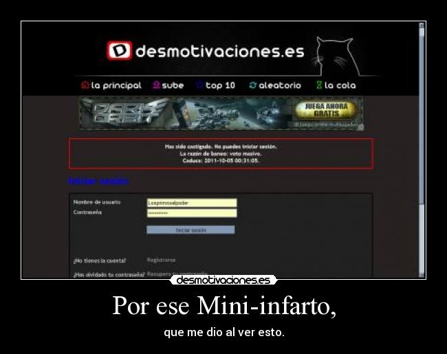 Por ese Mini-infarto, - que me dio al ver esto.