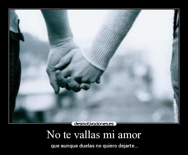 No te vallas mi amor - que aunque duelas no quiero dejarte...