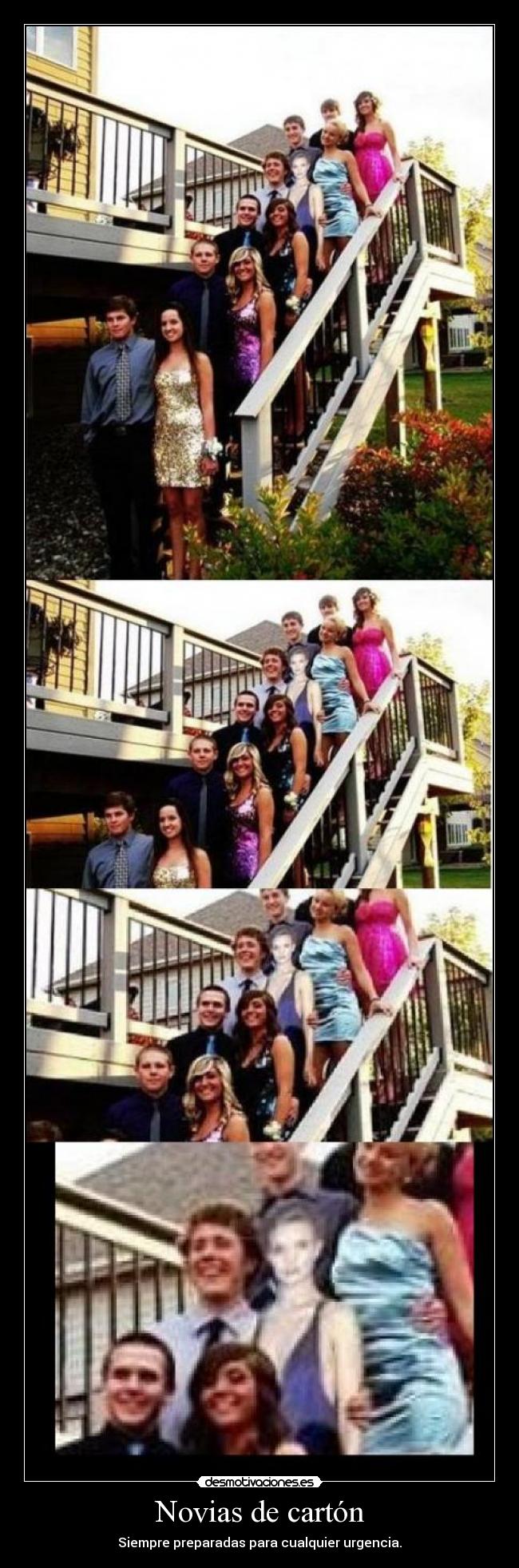 Novias de cartón - Siempre preparadas para cualquier urgencia.
