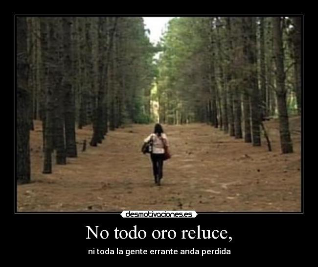 No todo oro reluce, - ni toda la gente errante anda perdida