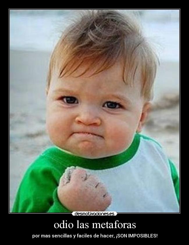 odio las metaforas - por mas sencillas y faciles de hacer, ¡SON IMPOSIBLES!