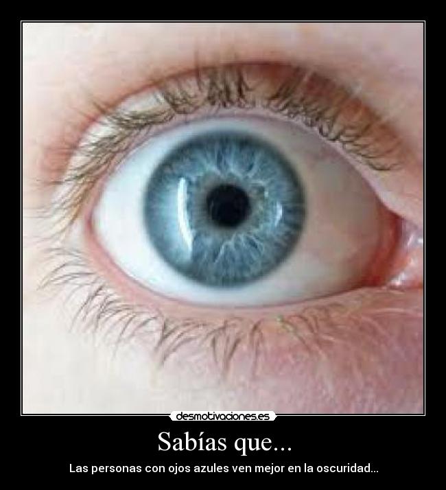 Sabías que... - Las personas con ojos azules ven mejor en la oscuridad...