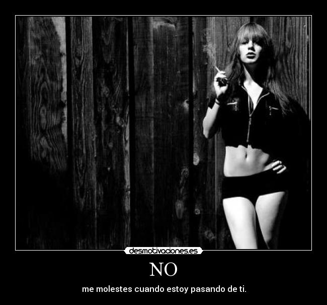 NO - me molestes cuando estoy pasando de ti.