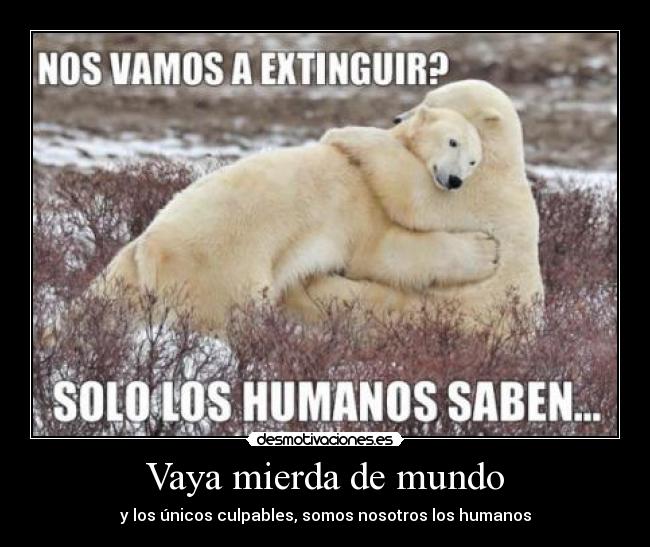 Vaya mierda de mundo - y los únicos culpables, somos nosotros los humanos