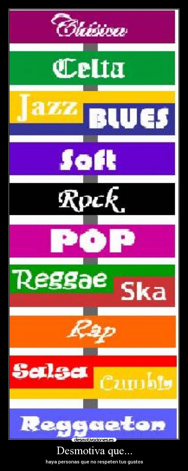 Desmotiva que... - haya personas que no respeten tus gustos