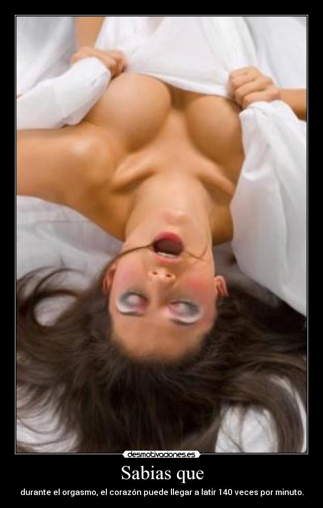 Sabias que - durante el orgasmo, el corazón puede llegar a latir 140 veces por minuto.