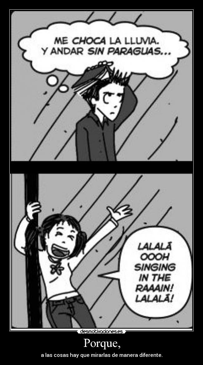 carteles singing the rain lalalalalala desmotivaciones