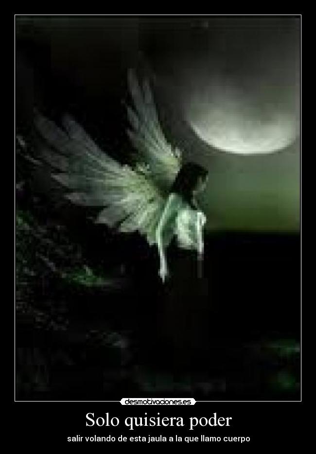 Solo quisiera poder - salir volando de esta jaula a la que llamo cuerpo