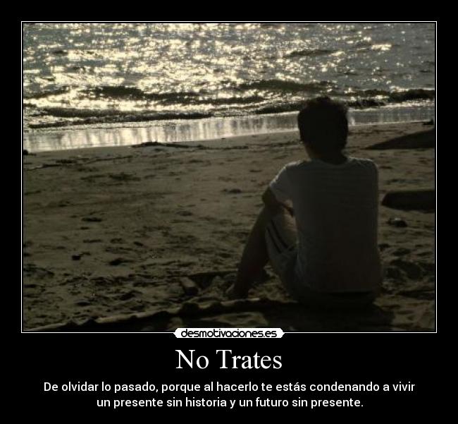 No Trates - De olvidar lo pasado, porque al hacerlo te estás condenando a vivir
un presente sin historia y un futuro sin presente.