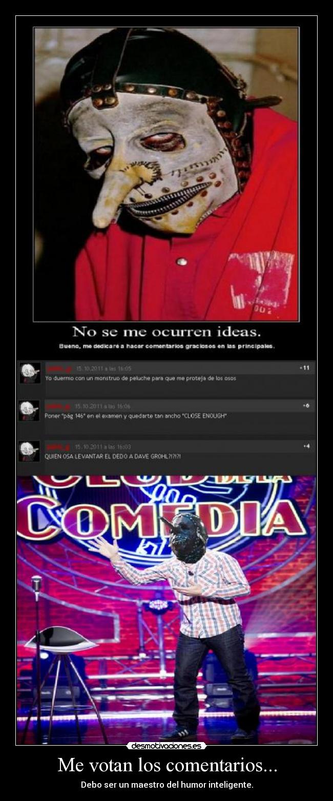 carteles metalguild clanchocoputa pablo slipknot chris fehn maestro humor votan los comentarios desmotivaciones