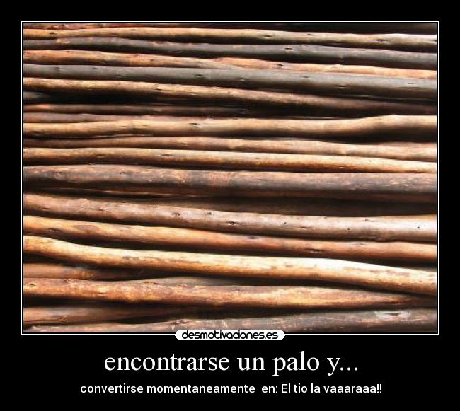 encontrarse un palo y... -