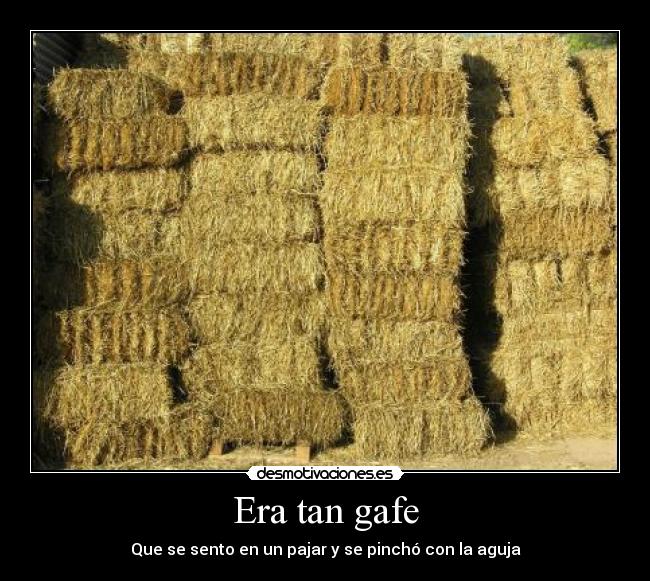 Era tan gafe - Que se sento en un pajar y se pinchó con la aguja