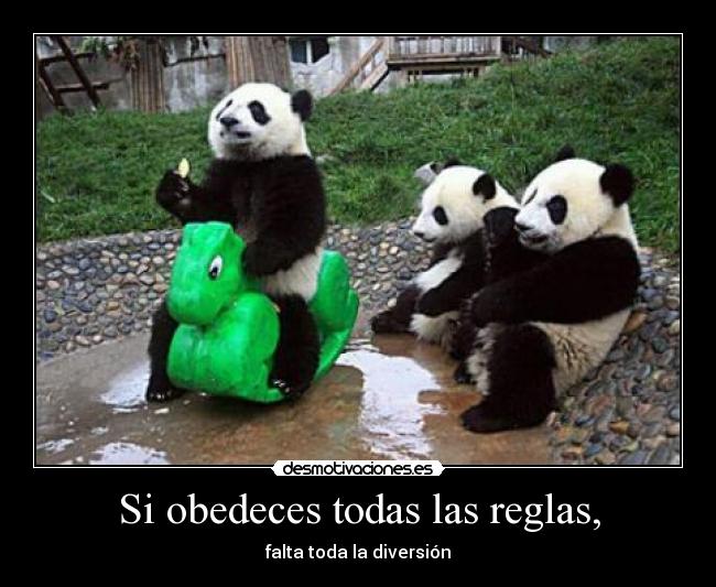 Si obedeces todas las reglas, - falta toda la diversión