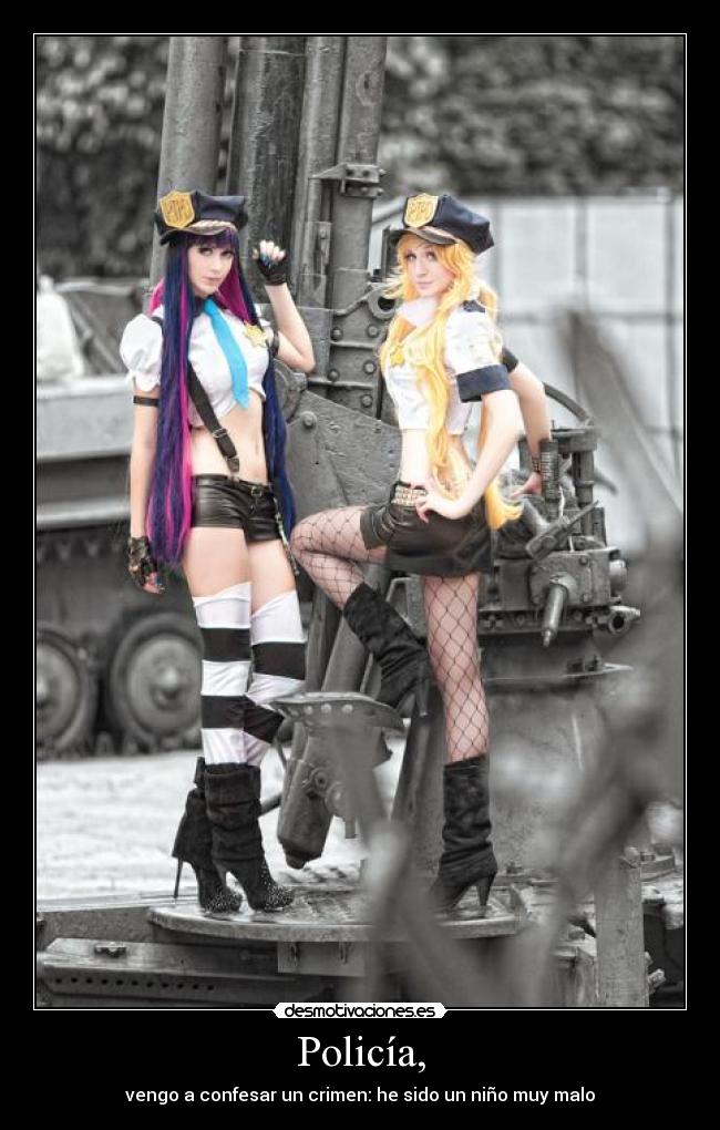 carteles panty stocking with garterbelt policia desmotivaciones