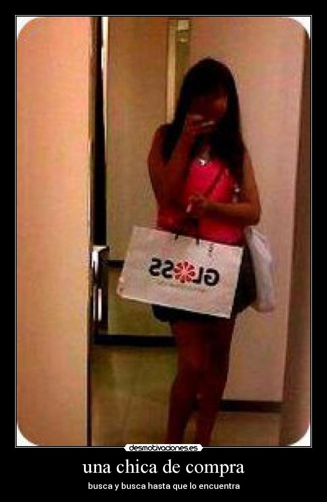 una chica de compra -