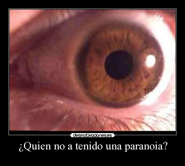 ¿Quien no a tenido una paranoia? -