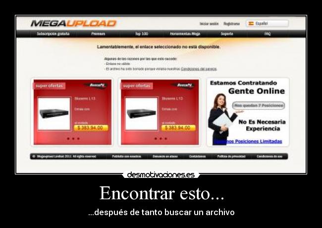 carteles megaupload jodiendote descargas disponible fuuuuu desmotivaciones