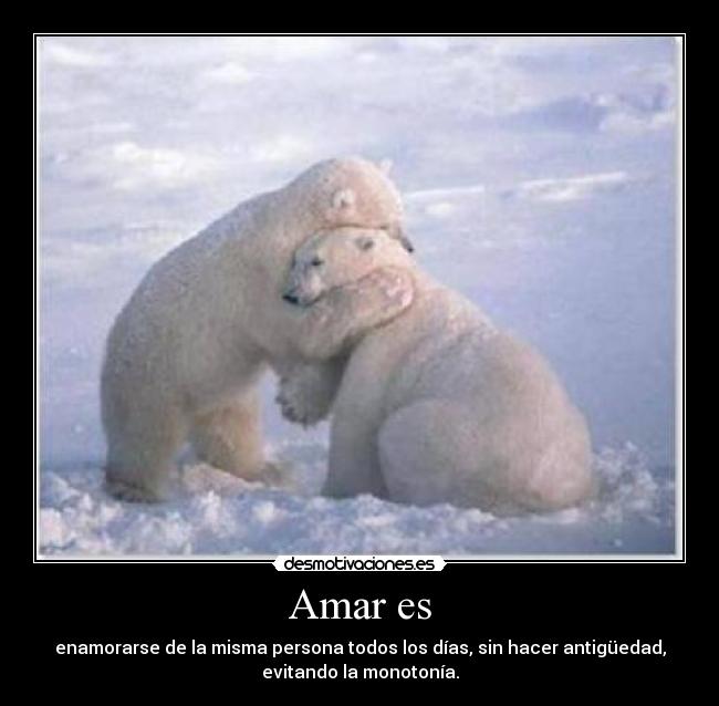 Amar es - enamorarse de la misma persona todos los días, sin hacer antigüedad,
evitando la monotonía.