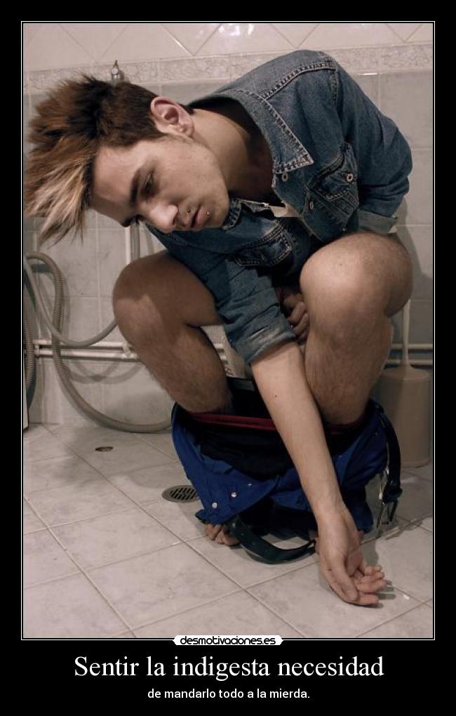 Sentir la indigesta necesidad - de mandarlo todo a la mierda.