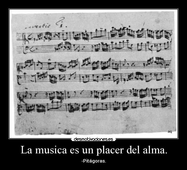 La musica es un placer del alma. - 