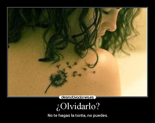 ¿Olvidarlo? - No te hagas la tonta, no puedes.