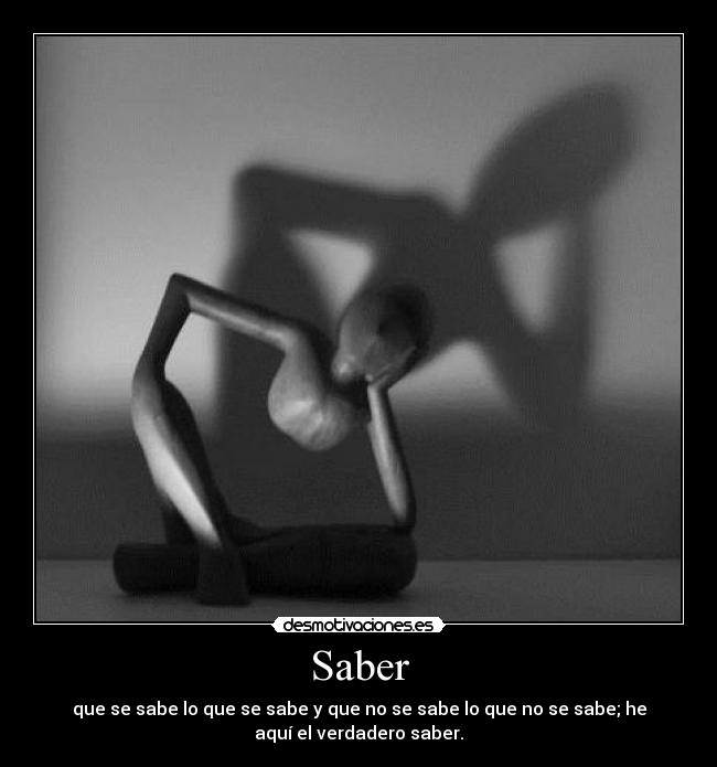 Saber - que se sabe lo que se sabe y que no se sabe lo que no se sabe; he
aquí el verdadero saber.