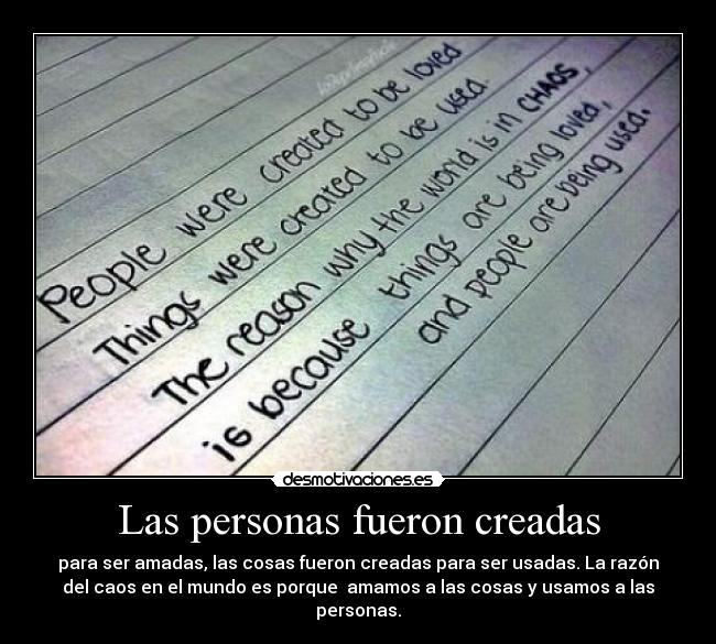 Las personas fueron creadas - 