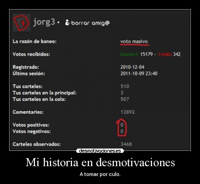 Mi historia en desmotivaciones - A tomar por culo.