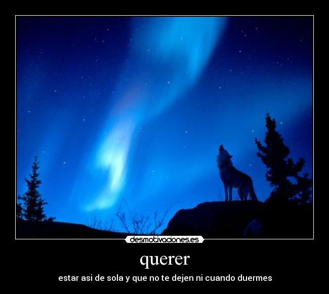 querer - estar asi de sola y que no te dejen ni cuando duermes