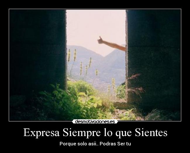 Expresa Siempre lo que Sientes - Porque solo asii.. Podras Ser tu