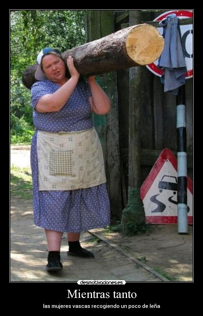 Mientras tanto - las mujeres vascas recogiendo un poco de leña