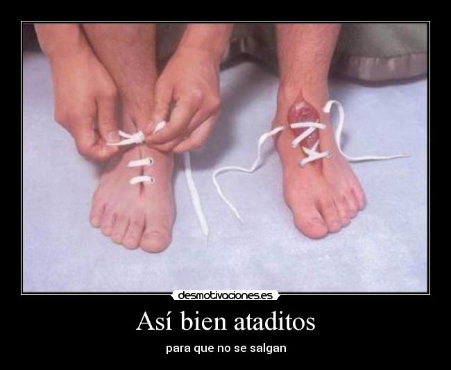 Así bien ataditos - para que no se salgan