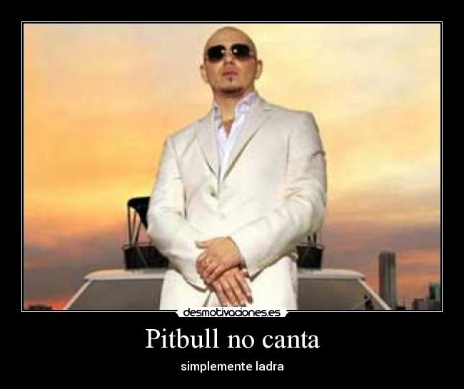 Pitbull no canta - simplemente ladra