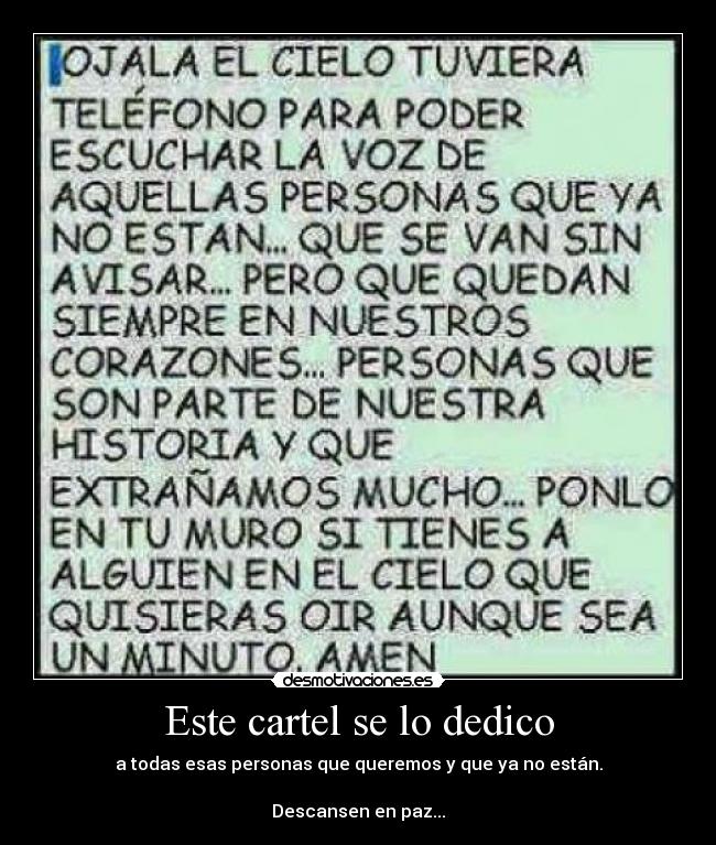 Este cartel se lo dedico -