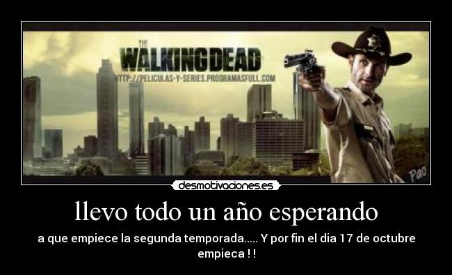 llevo todo un año esperando - a que empiece la segunda temporada..... Y por fin el dia 17 de octubre empieca ! !