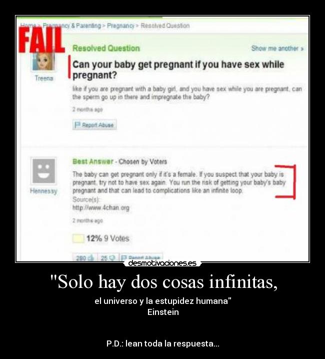 Solo hay dos cosas infinitas, - 