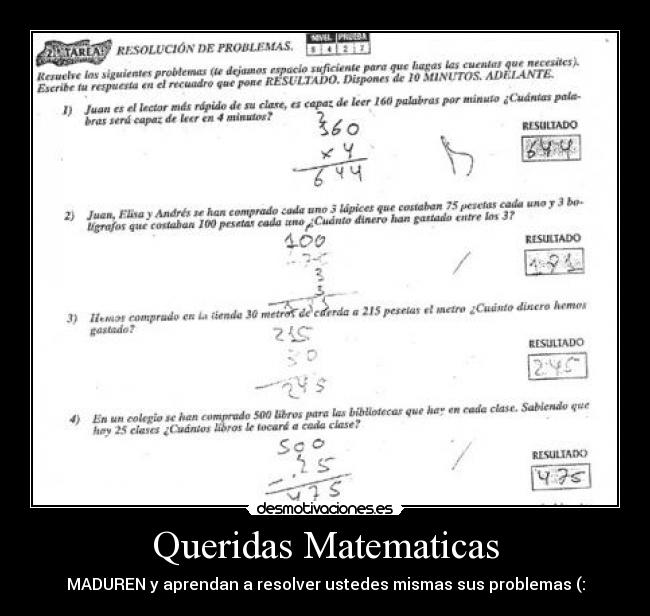 Queridas Matematicas -